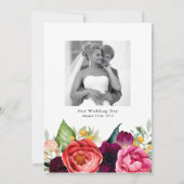 Invitation Aquarelle rustique Floral 50e anniversaire Mariage (Dos)