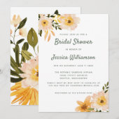 Invitation Aquarelle Rustique Floral Blush Fête des mariées r (Devant / Derrière)