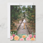 Invitation Aquarelle rustique Floral Bois Fête des mariées ph (Dos)