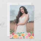 Invitation Aquarelle rustique Floral Bois Fête des mariées ph (Dos)