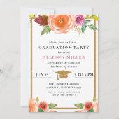 Invitation Aquarelle Rustique Floral Botanical Graduation Inv (Devant)