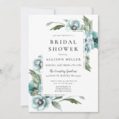 Invitation Aquarelle rustique Floral Dusty Fête des mariées b (Devant)