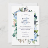 Invitation Aquarelle rustique Floral Hydrangea Mariage de mar (Devant)