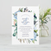 Invitation Aquarelle rustique Floral Hydrangea Mariage de mar (Debout devant)
