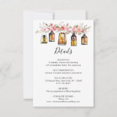 Invitation Aquarelle rustique Floral Lanterne Détails du Mari (Devant)