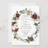 Invitation Aquarelle rustique Floral Mariage géométrique (Devant)