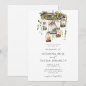 Invitation Aquarelle rustique Floral Mason Lumières Mariage (Devant / Derrière)