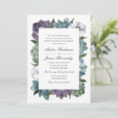 Invitation Aquarelle rustique Floral Succulents Mariage (Debout devant)