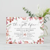 Invitation Aquarelle Rustique Florale La nuit avant le Mariag (Debout devant)