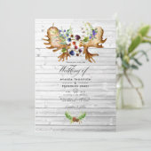 Invitation Aquarelle Rustique Forest Mariage Photo (Debout devant)