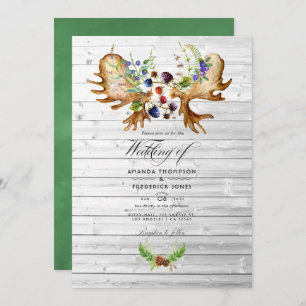Invitation Aquarelle Rustique Forest Mariage Photo