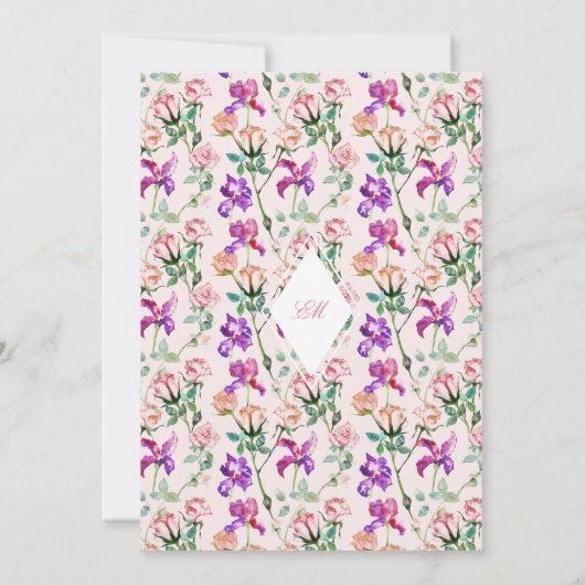 Invitation Aquarelle Rustique Garden Boho Chic Mariage (Dos)