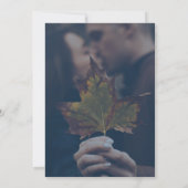 Invitation Aquarelle rustique Ginkgo Dusty Mariage bleu (Dos)