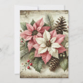 Invitation Aquarelle rustique imprimable Poinsététie d'hiver (Devant)