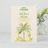 Invitation Aquarelle rustique Jungle Cute Dinosaur Baby showe (Debout devant)