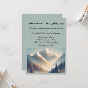 Invitation Aquarelle Rustique Mariage de montagne