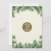 Invitation Aquarelle rustique Mariage de pin de la forêt d'hi (Dos)