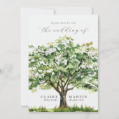 Invitation Aquarelle rustique Mariage en bois (Devant)