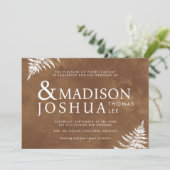 Invitation Aquarelle rustique Mariage vert sauvage (Debout devant)