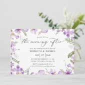 Invitation Aquarelle rustique matin après Brunch Mariage (Debout devant)