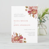 Invitation Aquarelle Rustique moderne floue Mariage (Debout devant)