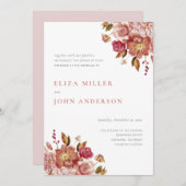 Invitation Aquarelle Rustique moderne floue Mariage (Devant / Derrière)