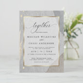 Invitation Aquarelle rustique moderne terreuse sur la texture (Debout devant)