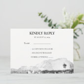 Invitation Aquarelle rustique montagne de pays RSVP (Debout devant)