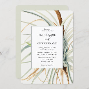 Invitation Aquarelle Rustique Neutral Boho Mariage botanique