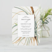Invitation Aquarelle Rustique Neutral Boho Mariage botanique (Debout devant)
