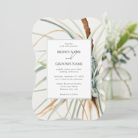 Invitation Aquarelle Rustique Neutral Boho Mariage botanique (Debout devant)
