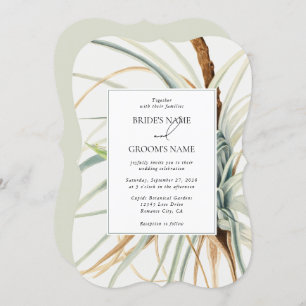 Invitation Aquarelle Rustique Neutral Boho Mariage botanique
