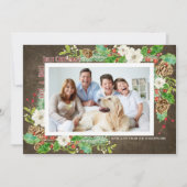 Invitation Aquarelle rustique Noël Holly Jolly Floral (Devant)