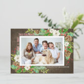 Invitation Aquarelle rustique Noël Holly Jolly Floral (Debout devant)