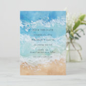 Invitation Aquarelle Rustique Summer Sea Beach Enregistrer La (Debout devant)