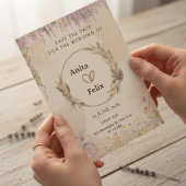 Invitation Aquarelle rustique torréfaction fleurie Enregistre