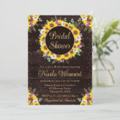 Invitation Aquarelle Rustique Tournesols Fête des mariées de  (Debout devant)