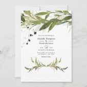 Invitation Aquarelle rustique Verdure Campagne Mariage de gra (Devant)