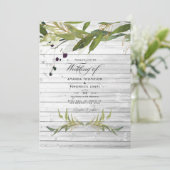 Invitation Aquarelle rustique Verdure Campagne Mariage de gra (Debout devant)