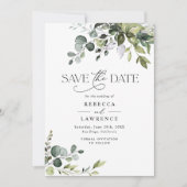 Invitation Aquarelle rustique Verdure Mariage Enregistrer la (Devant)