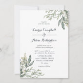 Invitation Aquarelle Rustique Verdure Mariage tout-en-un (Devant)