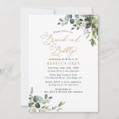 Invitation Aquarelle rustique Verdure Or Brunch & Bubbly (Devant)