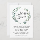 Invitation Aquarelle rustique Verdure Wreath Couples Douche (Devant)