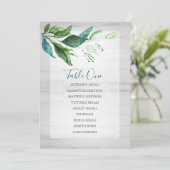 Invitation Aquarelle rustique Vert Mariage Tableau de siège (Debout devant)