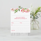 Invitation Aquarelle rustique vierge Trail Petunias Anniversa (Debout devant)