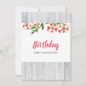 Invitation Aquarelle rustique vierge Trail Petunias Anniversa (Dos)