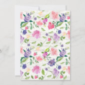 Invitation Aquarelle rustique violet rose Fête des mariées fl (Dos)