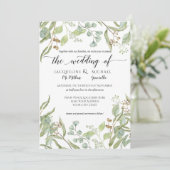 Invitation Aquarelle Rustique Winery Eucalyptus Feuilles de f (Debout devant)