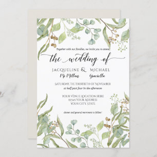Invitation Aquarelle Rustique Winery Eucalyptus Feuilles de f