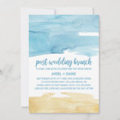 Invitation Aquarelle Sable et Mariage de poste de mer Brunch (Devant)